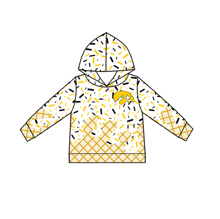 (Custom Design Preorder MOQ 5 Each Item)Team's Lowa Hawkeyes Sprinkles Print Sibling Matching Clothes