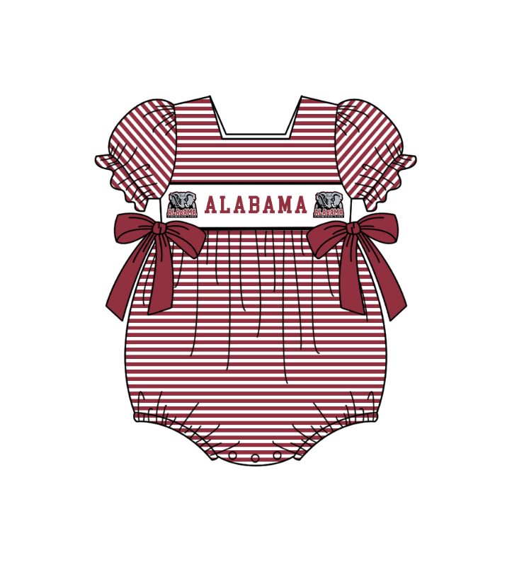 (Custom Design Preorder MOQ 5 Each Item) Team's Alabama Print Kids Summer Matching Clothes Sibling Wear