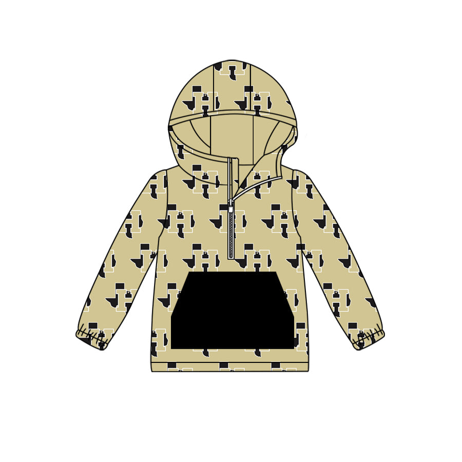 (Custom Design Preorder MOQ 5) Team's Henrietta Print Kids Fall Zipper Hoodie Top