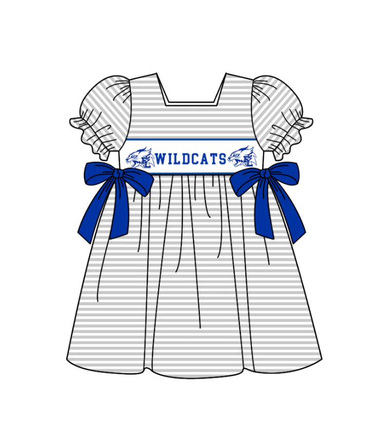(Custom Design Preorder MOQ 5 Each Design) Team's WILDCATS Print Kids Summer Matching Clothes Sibling Wear
