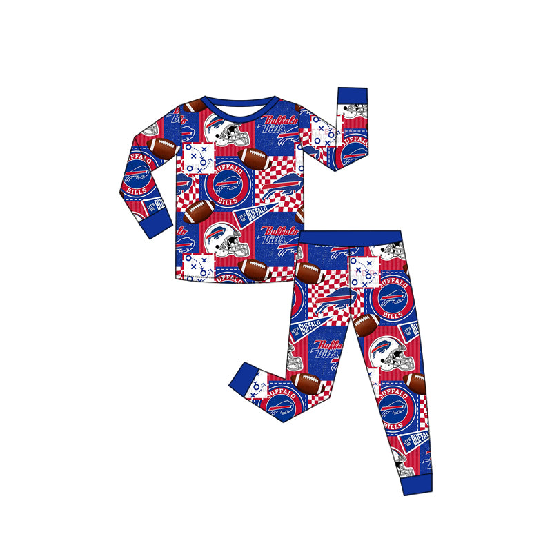 (Custom Design Preorder MOQ 20 Each Item)Team's Bills Print Family Bamboo Matching Clothes
