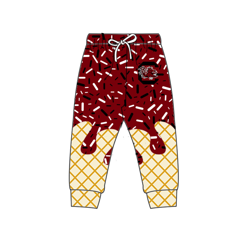 (Custom Design Preorder MOQ 5 Each Item)Team's Gamecock Sprinkles Print Sibling Matching Clothes