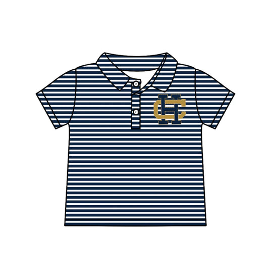 (Custom Design Preorder MOQ 5)  Team's Holy Cross Stripes Print Boys Summer Polo Tee Shirts Top