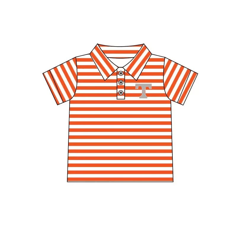 (Custom Design Preorder MOQ 5) Team's TENNESSEE Print Boys Summer Polo Tee Shirts Top