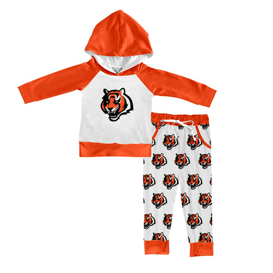 (Custom Design Preorder MOQ 5) Team's Tigers Hoodie Top Boys Fall Clothes Set