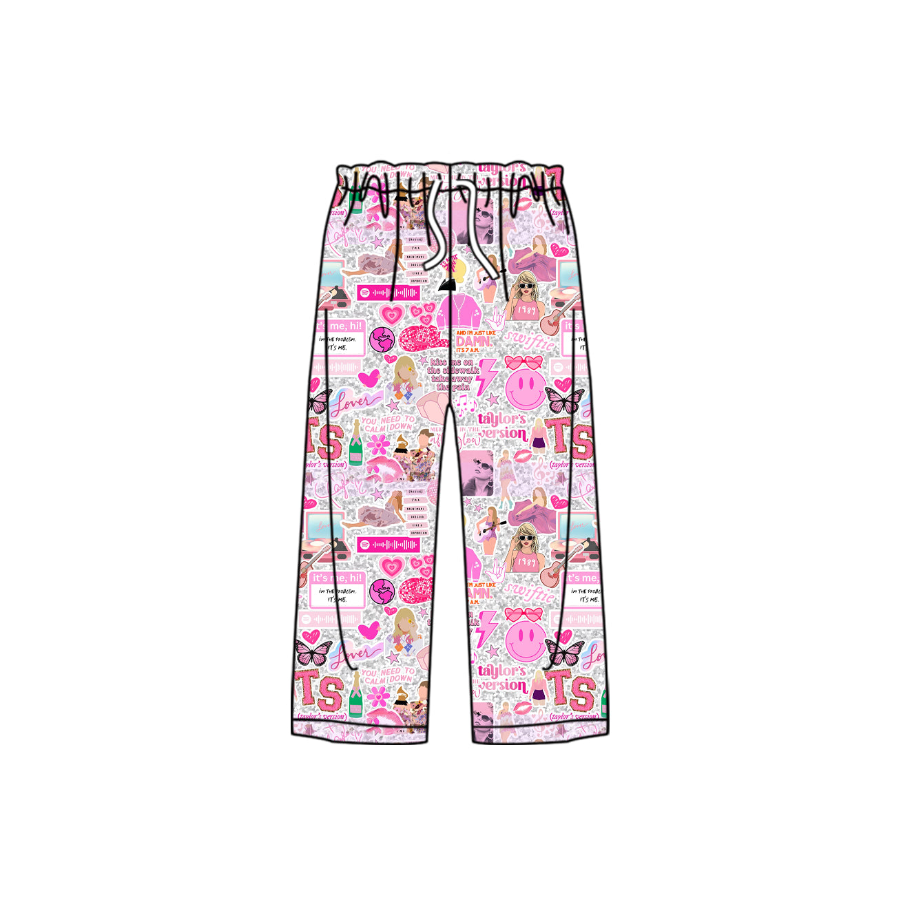 (Custom Design Preorder MOQ 5) Pink Singer Print Adult Pajamas Pants