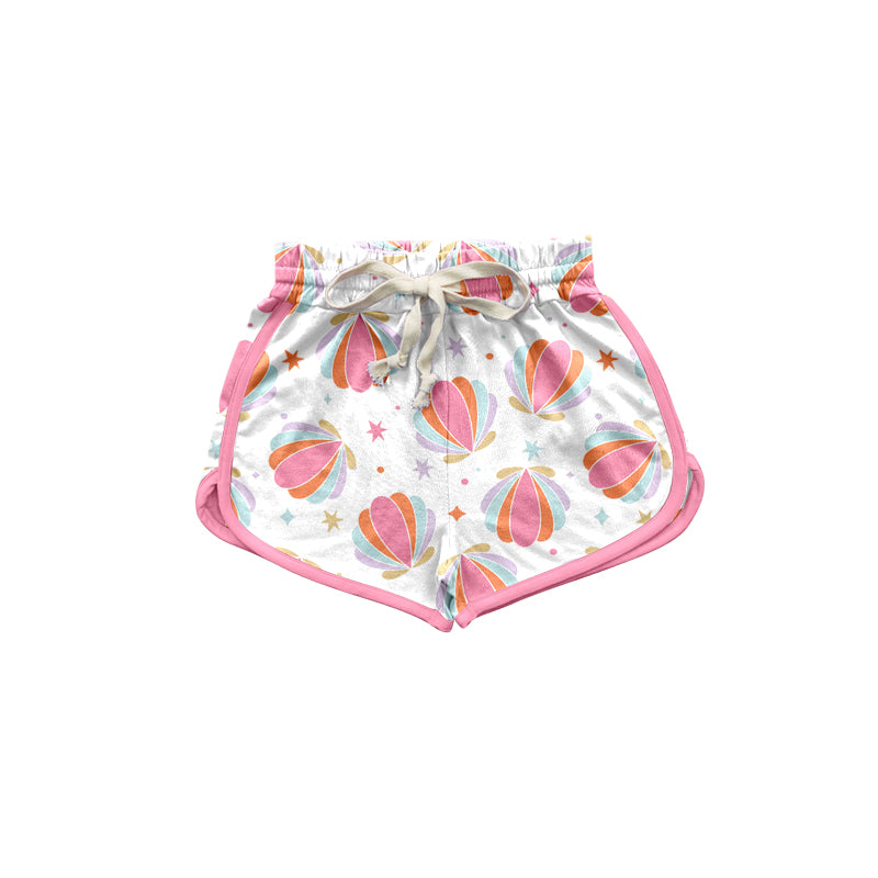 (Custom Design Preorder MOQ 5)  Shell Print Girls Summer Shorts