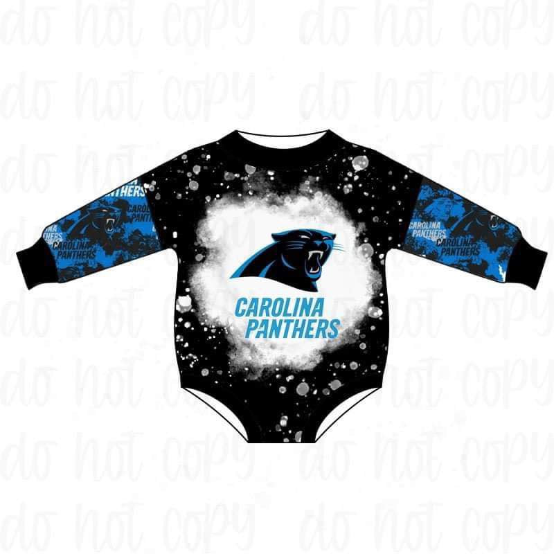 (Custom Design MOQ 5)  Black Football Team's Print Baby Romper