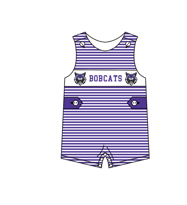 (Custom Design Preorder MOQ 5 Each Item) Team's BOBCATS Print Kids Summer Matching Clothes Sibling Wear