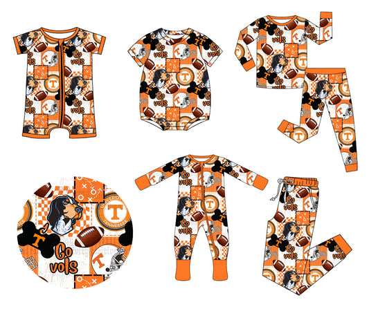 (Custom Design Preorder MOQ 20 Each Item)Team's Tennessee Print Family Bamboo Matching Clothes