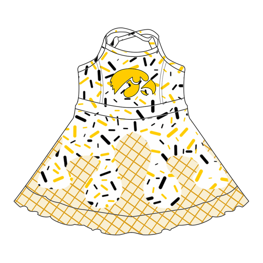 (Custom Design Preorder MOQ 5 Each Item)Team's Lowa Hawkeyes Sprinkles Print Sibling Matching Clothes