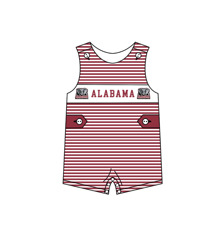(Custom Design Preorder MOQ 5 Each Item) Team's Alabama Print Kids Summer Matching Clothes Sibling Wear