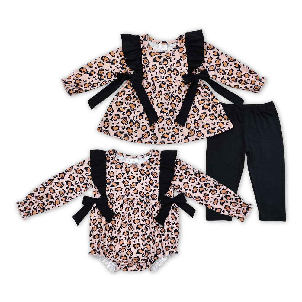 Leopard Print Sisters Fall Matching Clothes