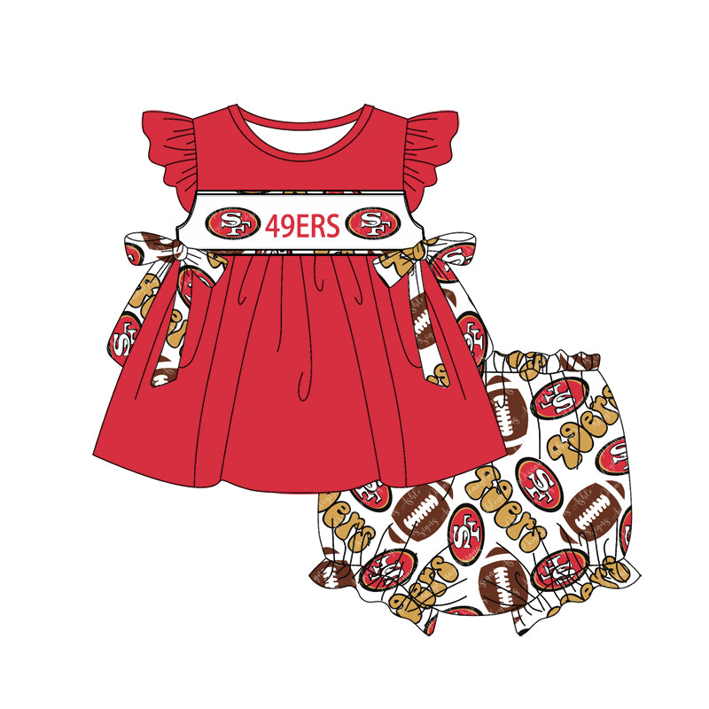 1.9(Custom Design Preorder MOQ 5 Each Design) Team's 49ERS Print Kids Summer Matching Clothes Sibling Wear