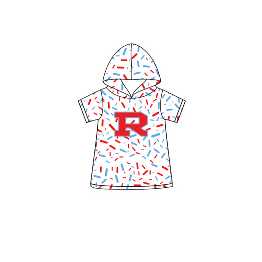 (Custom Design Preorder MOQ 5 Each Item)Team's R White Sprinkles Print Hoodie Top Mom and Me Matching Clothes