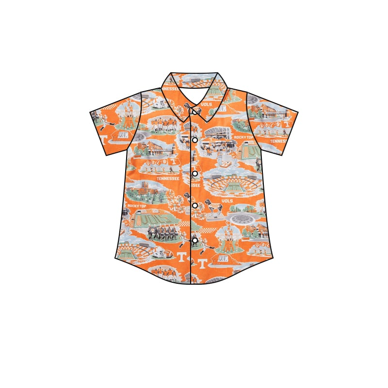 (Custom Design Preorder MOQ 5 ) Team's TENNESSEE Print Boys Summer Tee Shirts Top