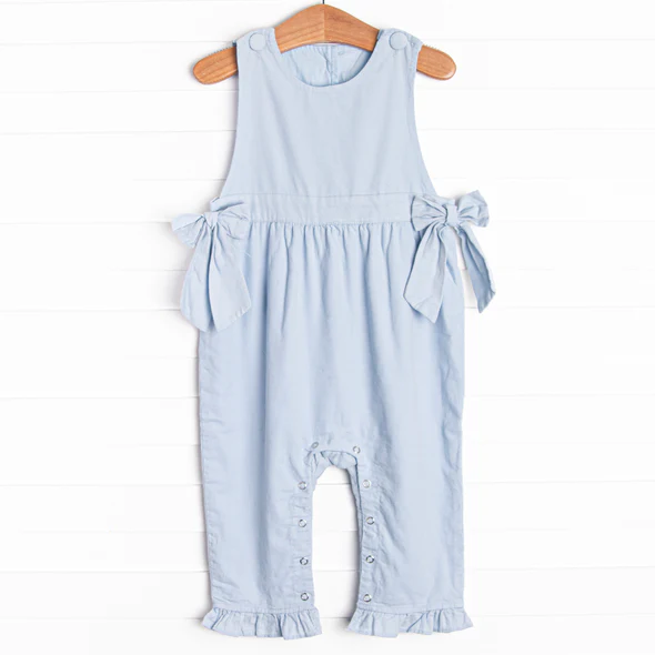 (Custom Design Preorder MOQ 5) Blue Color Baby Girls Summer Romper