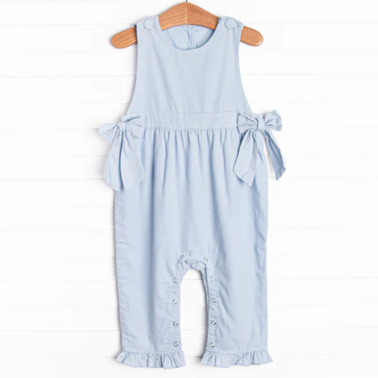 (Custom Design Preorder MOQ 5) Blue Color Baby Girls Summer Romper