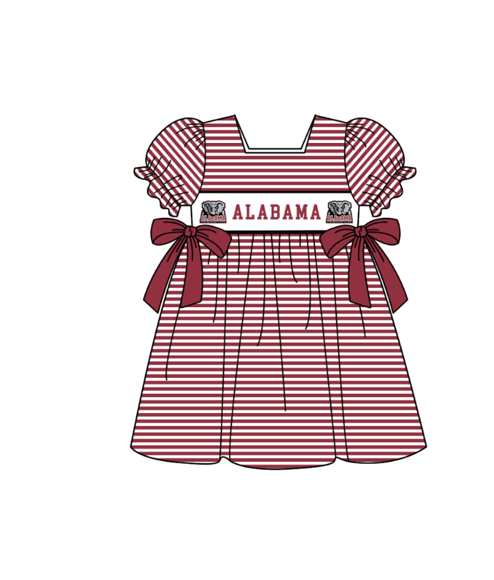 (Custom Design Preorder MOQ 5 Each Item) Team's Alabama Print Kids Summer Matching Clothes Sibling Wear