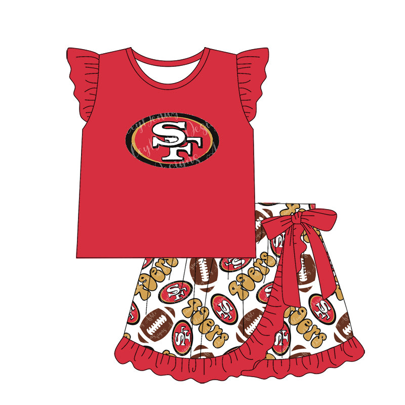 1.9(Custom Design Preorder MOQ 5 Each Design) Team's 49ERS Print Kids Summer Matching Clothes Sibling Wear
