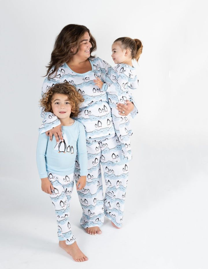 (Custom Design Preorder MOQ 5 Each Design) Penguin Print Family Matching Pajamas Clothes