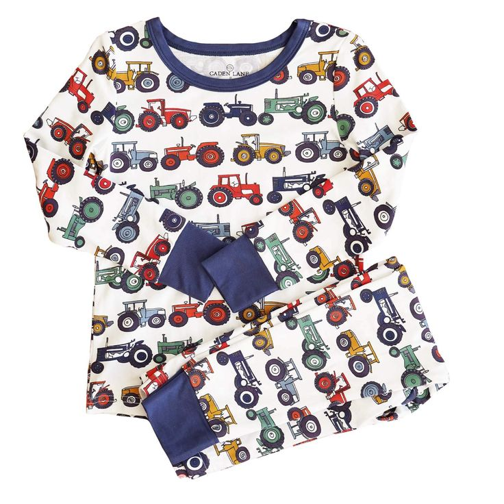 (Custom Design MOQ 5) Tractors Boys Pajamas Clothes Set