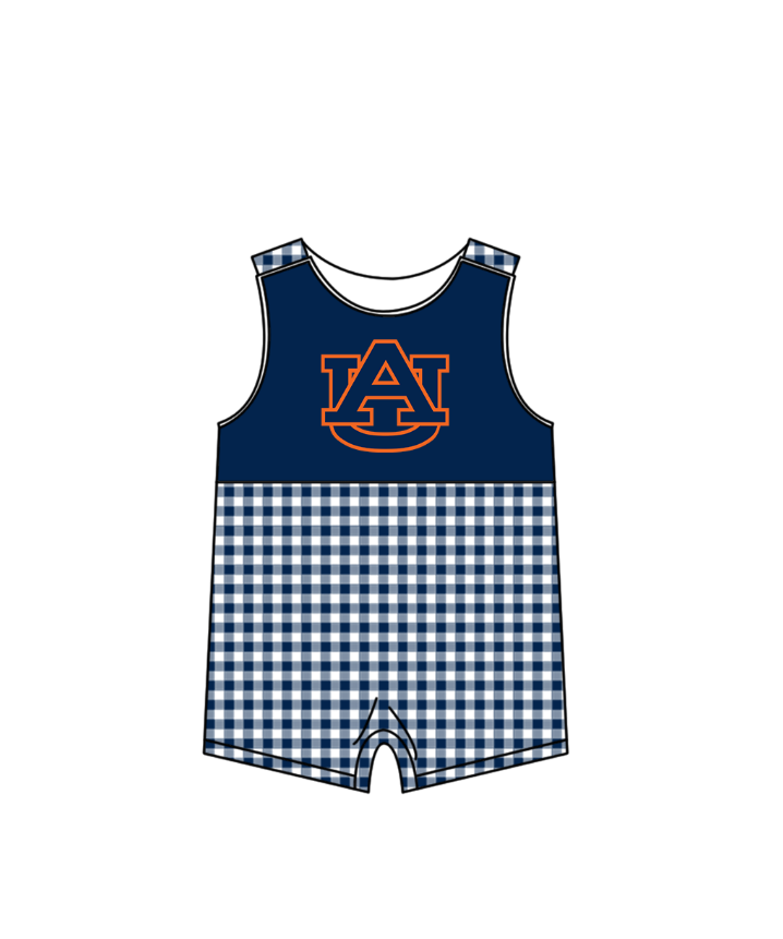 (Custom Design Preorder MOQ 5 Each Item) Team's Auburn Tigers Print Kids Summer Matching Clothes Sibling Wear