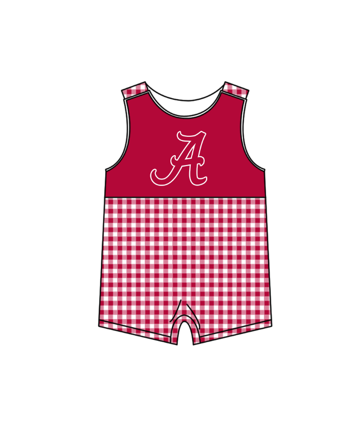 (Custom Design Preorder MOQ 5 Each Item) Team's Alabama Print Kids Summer Matching Clothes Sibling Wear