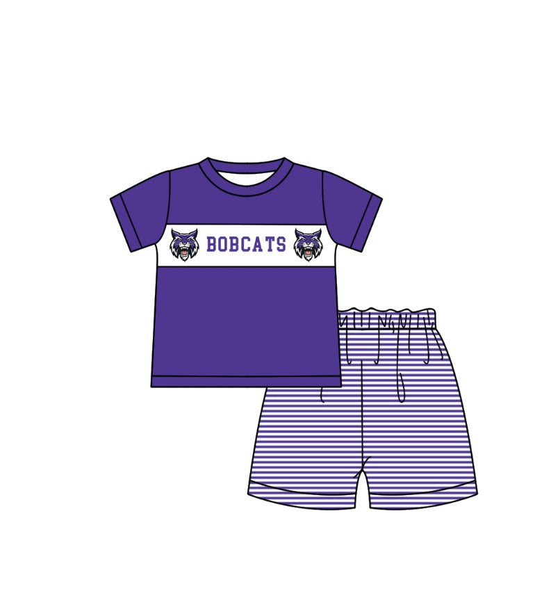 (Custom Design Preorder MOQ 5 Each Item) Team's BOBCATS Print Kids Summer Matching Clothes Sibling Wear
