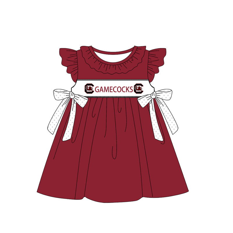 1.7(Custom Design Preorder MOQ 5 Each Design) Team's GAMECOCKS Print Kids Summer Matching Clothes Sibling Wear