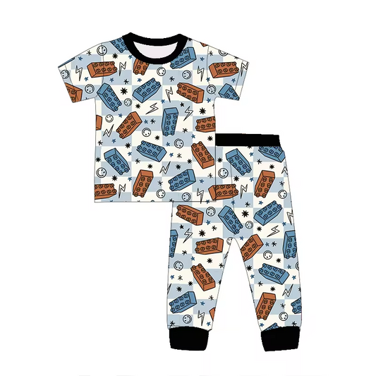 (Custom Design Preorder MOQ 5)  Toys Print Boys Pajamas Clothes Set