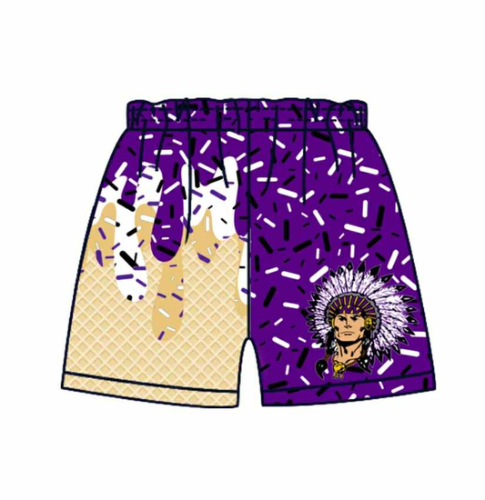 (Custom Design Preorder MOQ 5 Each Item) Team's Indian Sprinkles Print Summer Bottom Shorts Mom and Me Matching Clothes