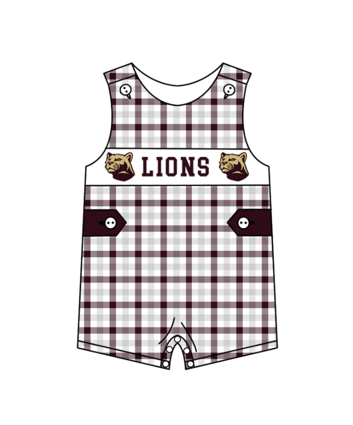 (Custom Design Preorder MOQ 5 Each Design) Team's LIONS Print Kids Summer Matching Clothes Sibling Wear