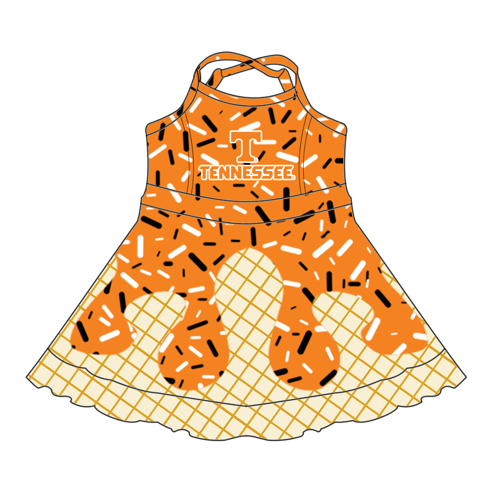 (Custom Design Preorder MOQ 5 Each Item)Team's TENNESSEE Sprinkles Print Sibling Matching Clothes