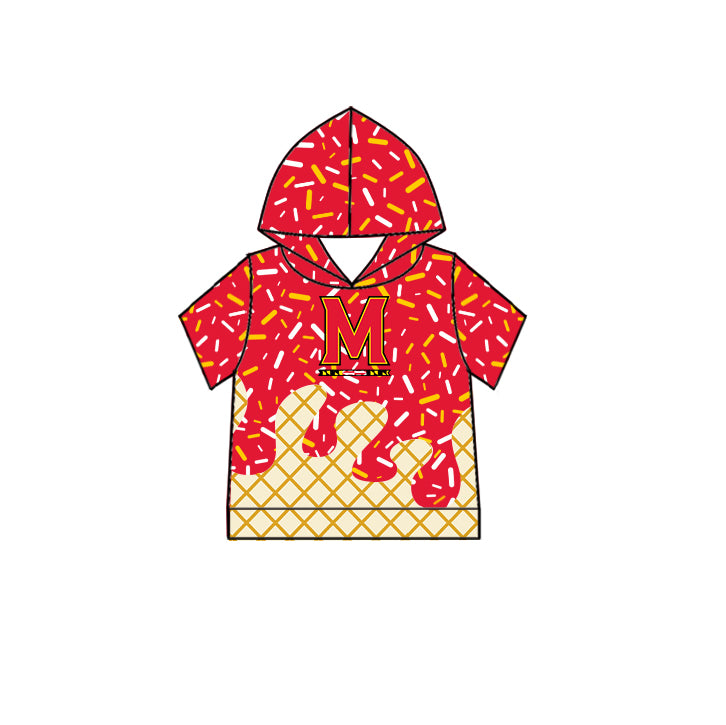 (Custom Design Preorder MOQ 5 Each Item)Team's M Red Sprinkles Print Sibling Matching Clothes