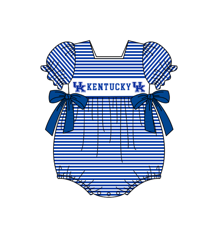 (Custom Design Preorder MOQ 5 Each Item) Team's Kentucky Print Kids Summer Matching Clothes Sibling Wear