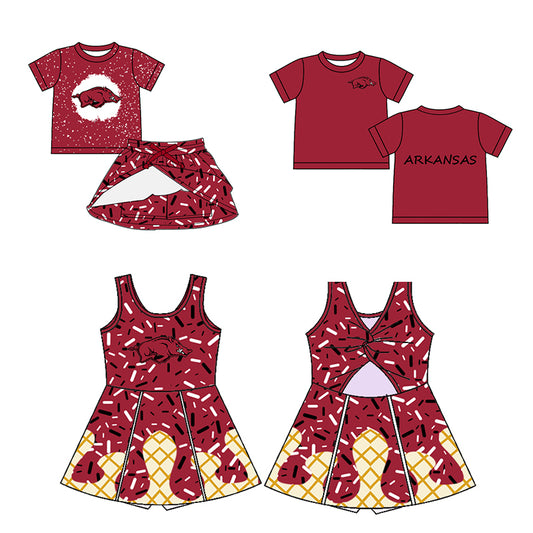 (Custom Design Preorder MOQ 5 Each Item)Team's Arkansas Print Family Matching Clothes