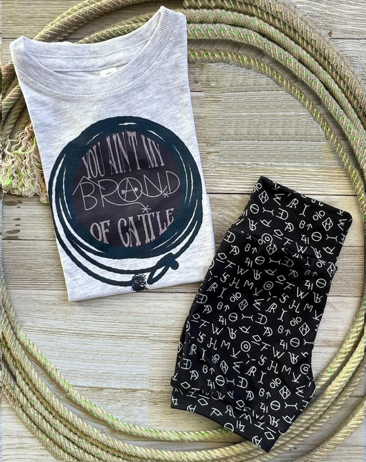 (Custom Design Preorder MOQ 5) YOU AINT MY BRAND OF GATTLE Shorts Boys Western Clothes Set