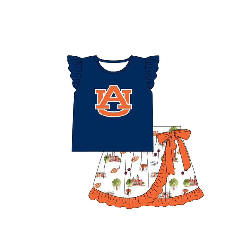 1.7(Custom Design Preorder MOQ 5 Each Design) Team's WAR EAGLE Print Kids Summer Matching Clothes Sibling Wear