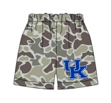 (Custom Design Preorder MOQ 5 Each Item) Team's Kentucky Camo Print Summer Bottom Shorts Mom and Me Matching Clothes