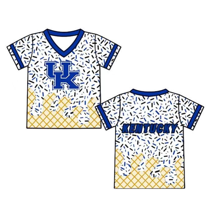 (Custom Design Preorder MOQ 5 Each Item)Team's UK KENTUCKY Sprinkles Print Tee Shirts Top Mom and Me Matching Clothes