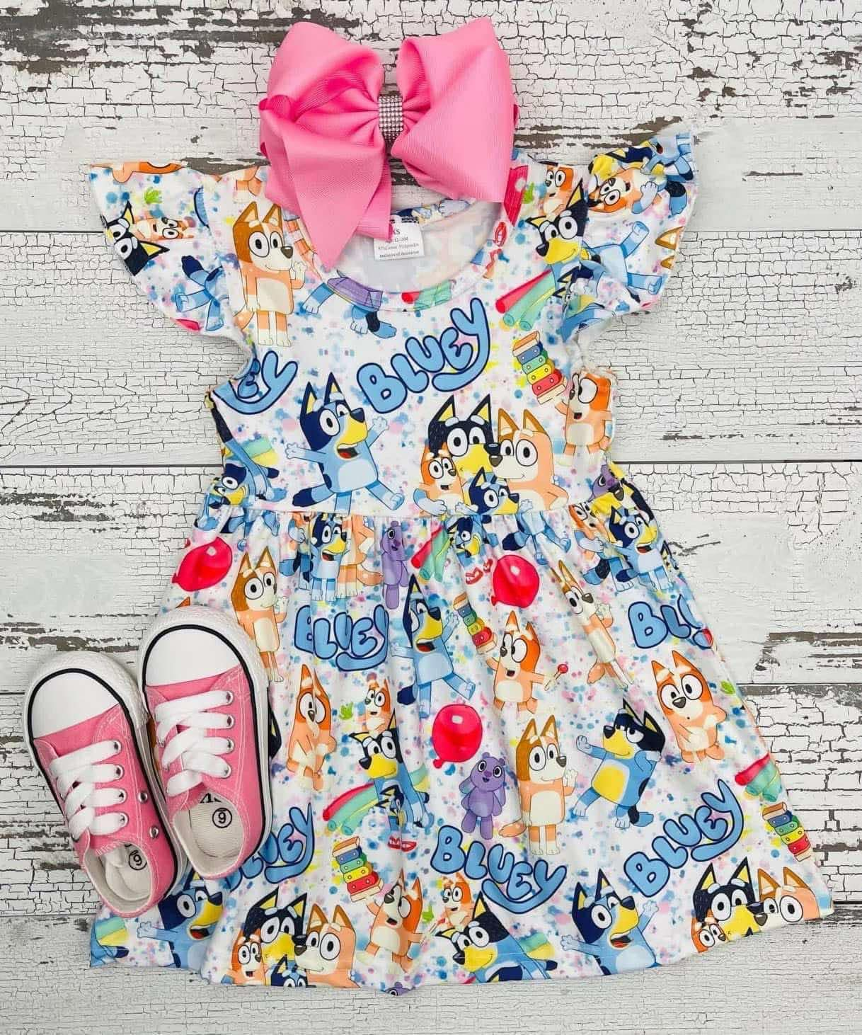 (Split Order Preorder) Deadline Feb.27 Cartoon Dog Print Girls Summer Knee Length Dress