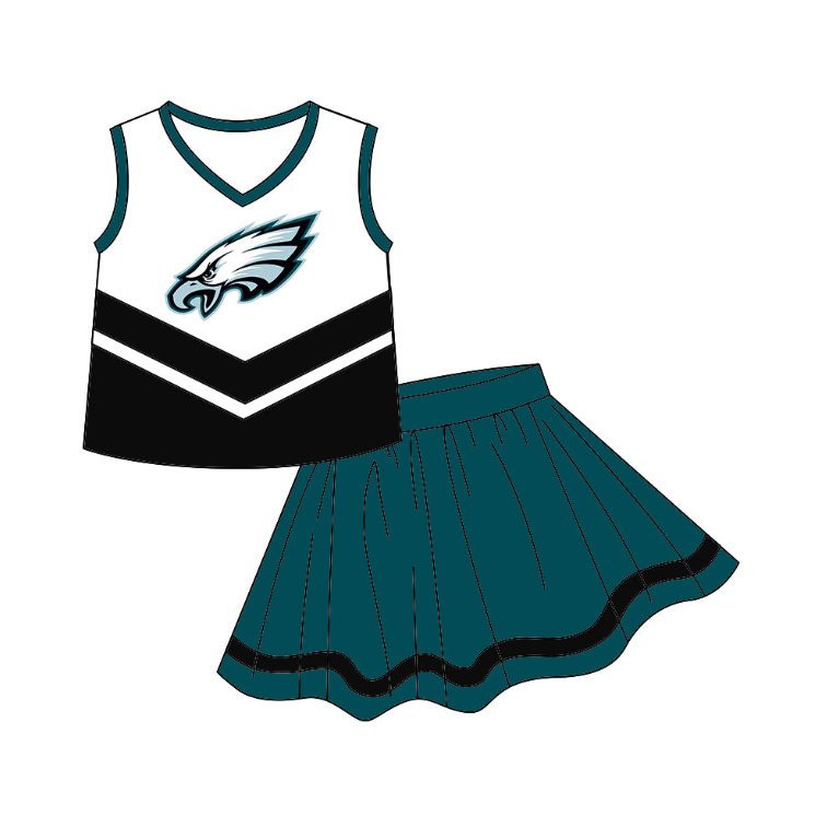 (Custom Design Preorder MOQ 5) Football Team's Skirts With The Shorts Girls Clothes Sets