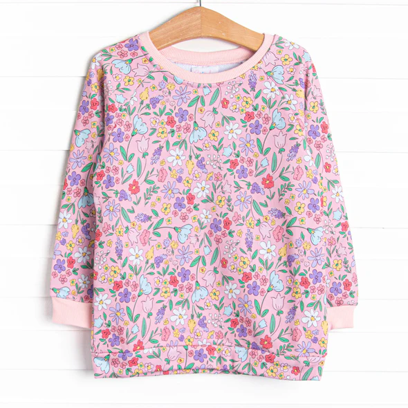 (Custom Design Preorder MOQ 5 ) Colorful Flowers Print Girls Tee Shirts Top