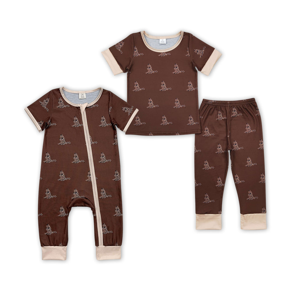 Camo Duck Brown Print Sibling Summer Bamboo Matching Clothes