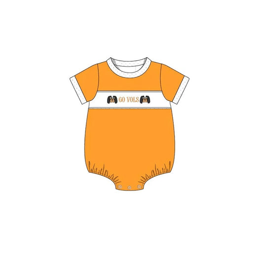 (Custom Design Preorder MOQ 5) Team's GO VOLS Print Baby Boys Summer Romper