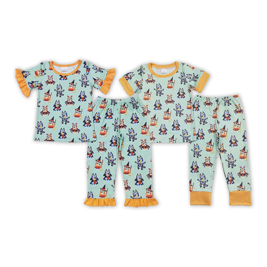 Cartoon Dog Design Sibling Halloween Matching Pajamas Clothes