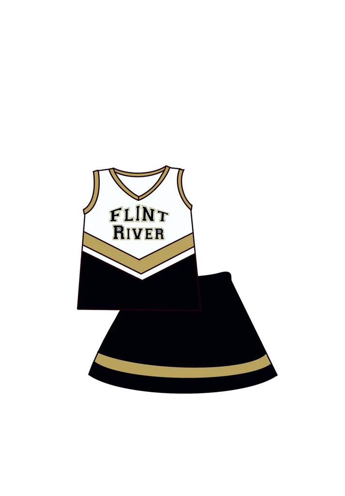 (Custom Design Preorder MOQ 5) Team's ELINT RIVER Print Shorts Skirts Girls Summer Clothes Set