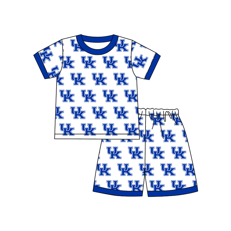 (Custom Design Preorder MOQ 5) Team's UK Print Boys Summer Pajamas Clothes Set