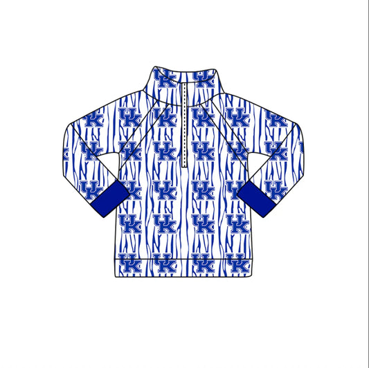 (Custom Design Preorder MOQ 5 Each Design) Team's Kentucky Print Pullover Zipper Top Mom and Me Matching Clothes